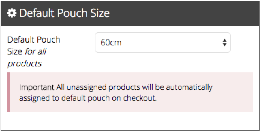 default pouch size