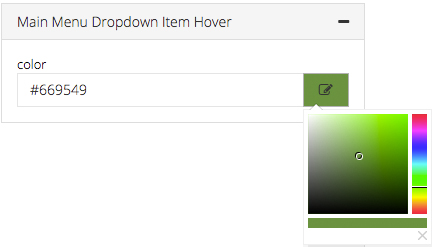 main menu dropdown item hover