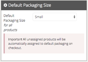 default packaging size